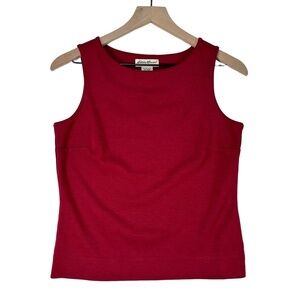 Eddie Bauer Red Sleeveless Crew Neck Stretch Comfort Soft Tank Top Size S Petite